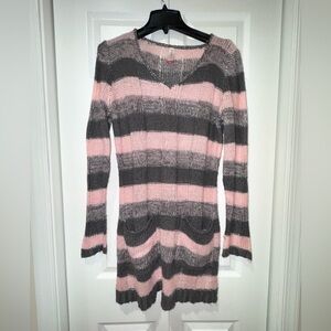 No boundaries Striped Pink and Gray Sweater Dress. Size XXL Junior GUC